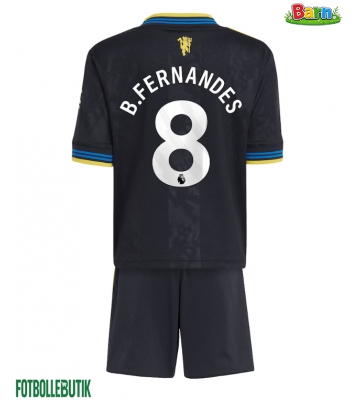 Manchester United Bruno Fernandes #8 Tredjeställ Barn 2025-26 Kortärmad (+ Korta byxor)